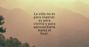 la vida no es para esperar og